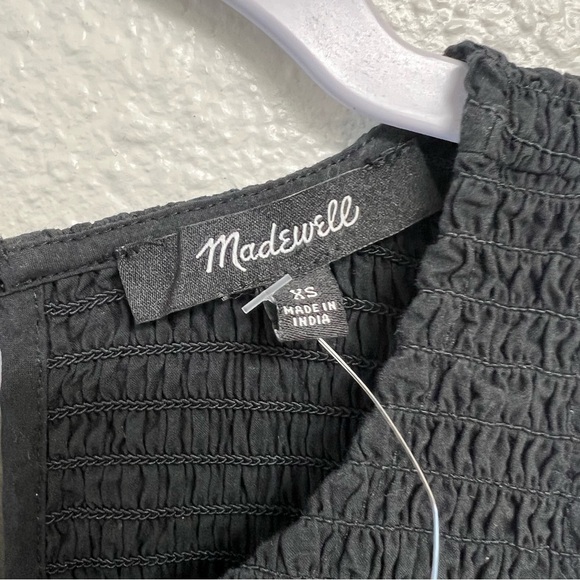 Madewell The Melody Smocked Midi Dress in True Black Size XS NWT - Picture 7 of 14